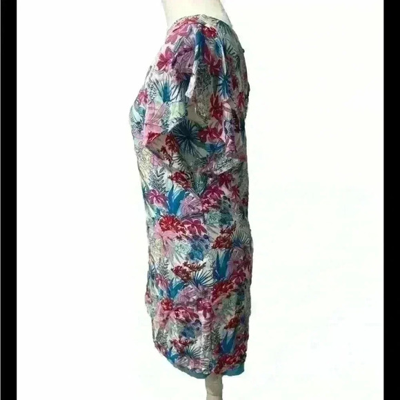 Mabel Anthropologie Tropical Ruffle Short Sleeve Floral Dress EUC - Picture 4 of 6